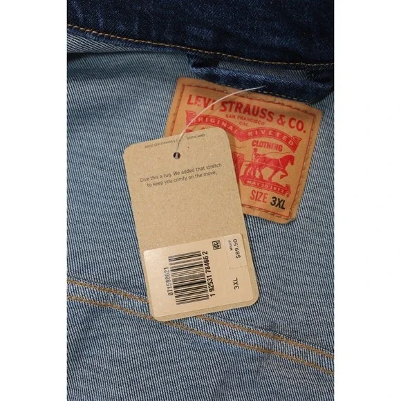Levi's Men's Denim Trucker Jacket Dark Wash Blue Sz 3XL 07158-0021 - Picture 13 of 16